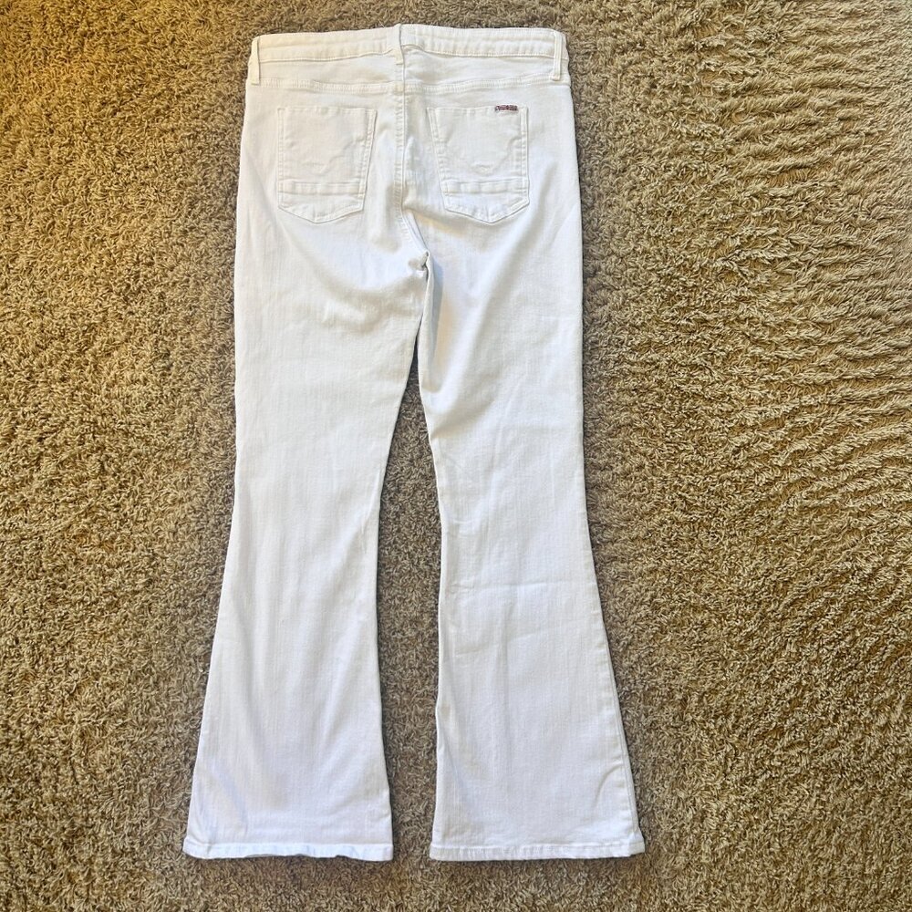 HUDSON Mia Five Pocket Midrise Flare Jeans in White Women's Size 32 - Picture 3 of 8